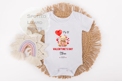 Personalised My First Valentines Sleepsuit Baby Girl / Boy Outfit First Valentines 1st Valentines - Valentines Day