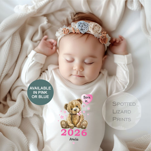 Born in 2026 - Personalised Baby vest - Born in 2026 Baby Grow - Born in 2026 Baby clothes - Born in 2026 sleepsuit - personalised Baby clothes