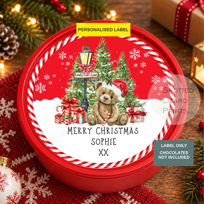 Personalise Your Christmas Chocolate Tub Label