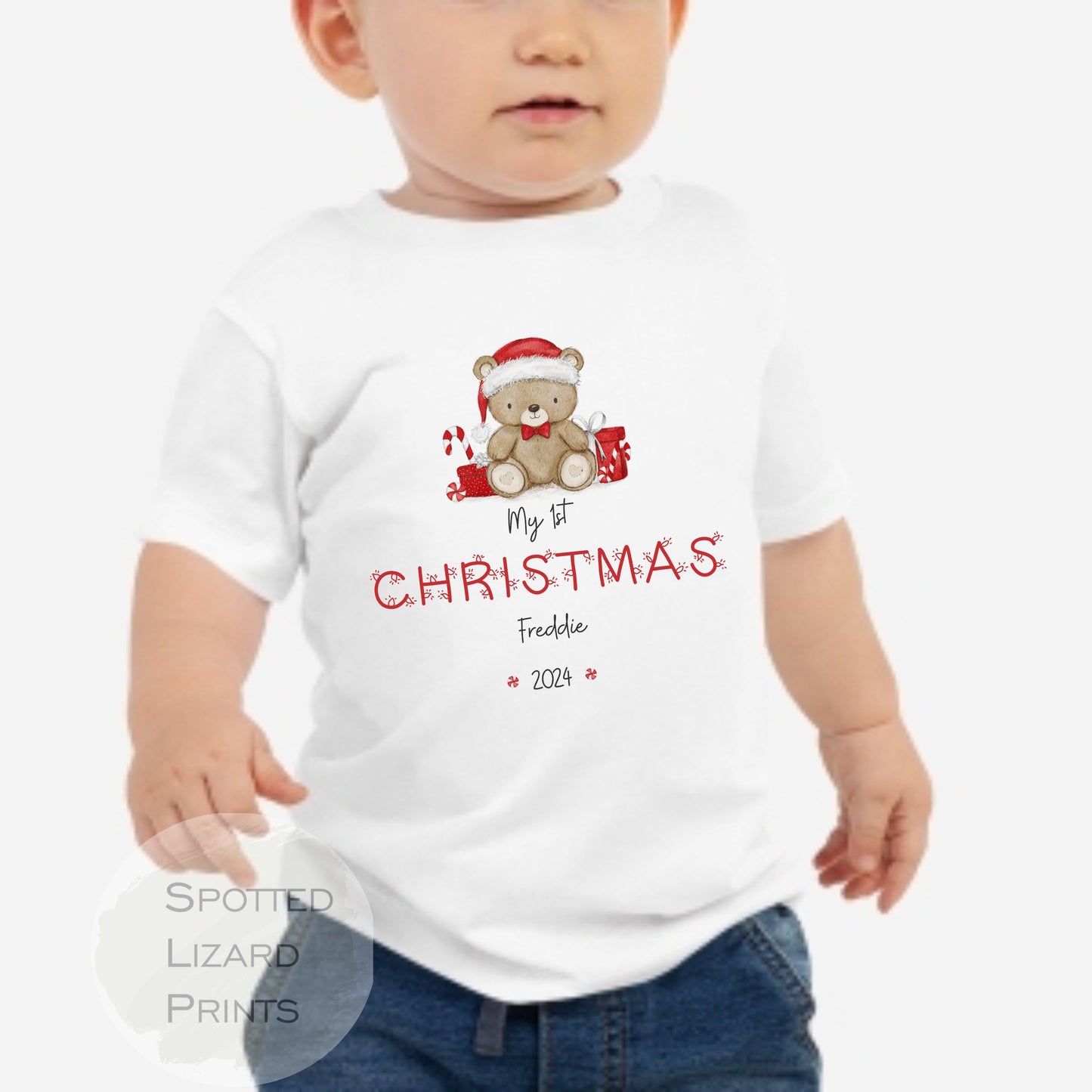 personalised my first Christmas baby T-Shirt