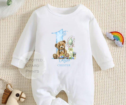 Personalised My First Easter Sleepsuit Baby Boy Outfit First Easter 1st Easter - Easter