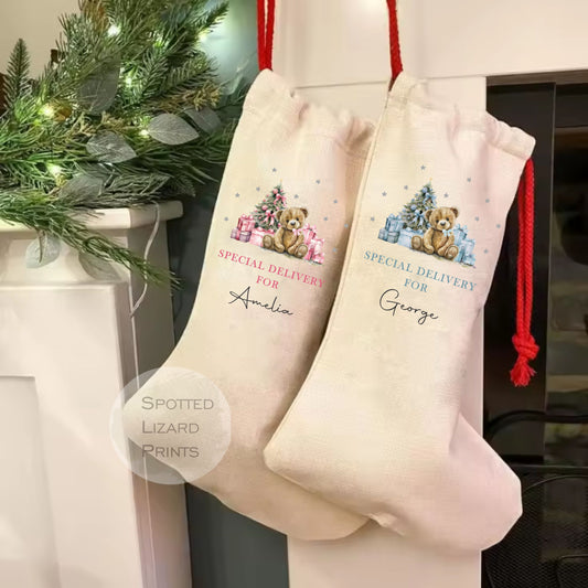 Personalised Christmas Stocking -  Santa Stocking - Personalised Stocking - Family Stockings