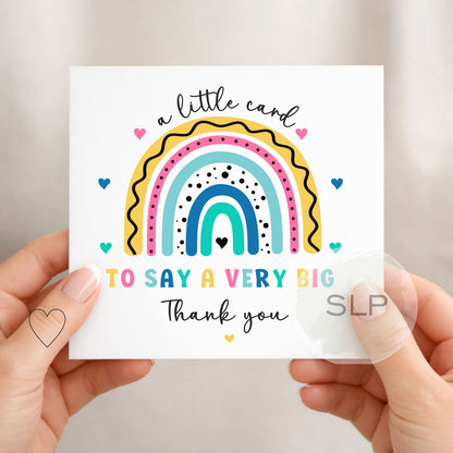 Rainbow Thank You Card | Appreciation Gift for Teacher, Friend - Thank You Teacher Card, End Of School Card, Teacher Appreciation Card