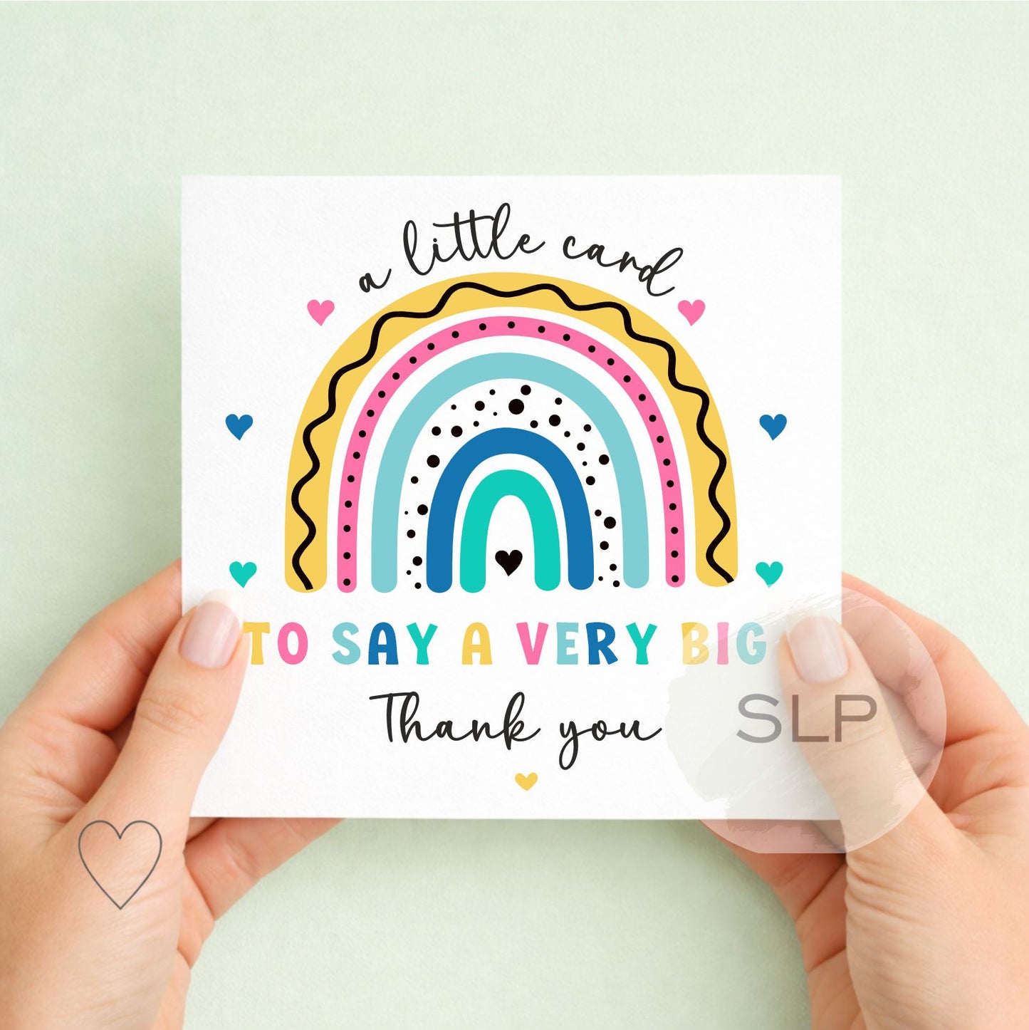 Rainbow Thank You Card | Appreciation Gift for Teacher, Friend - Thank You Teacher Card, End Of School Card, Teacher Appreciation Card