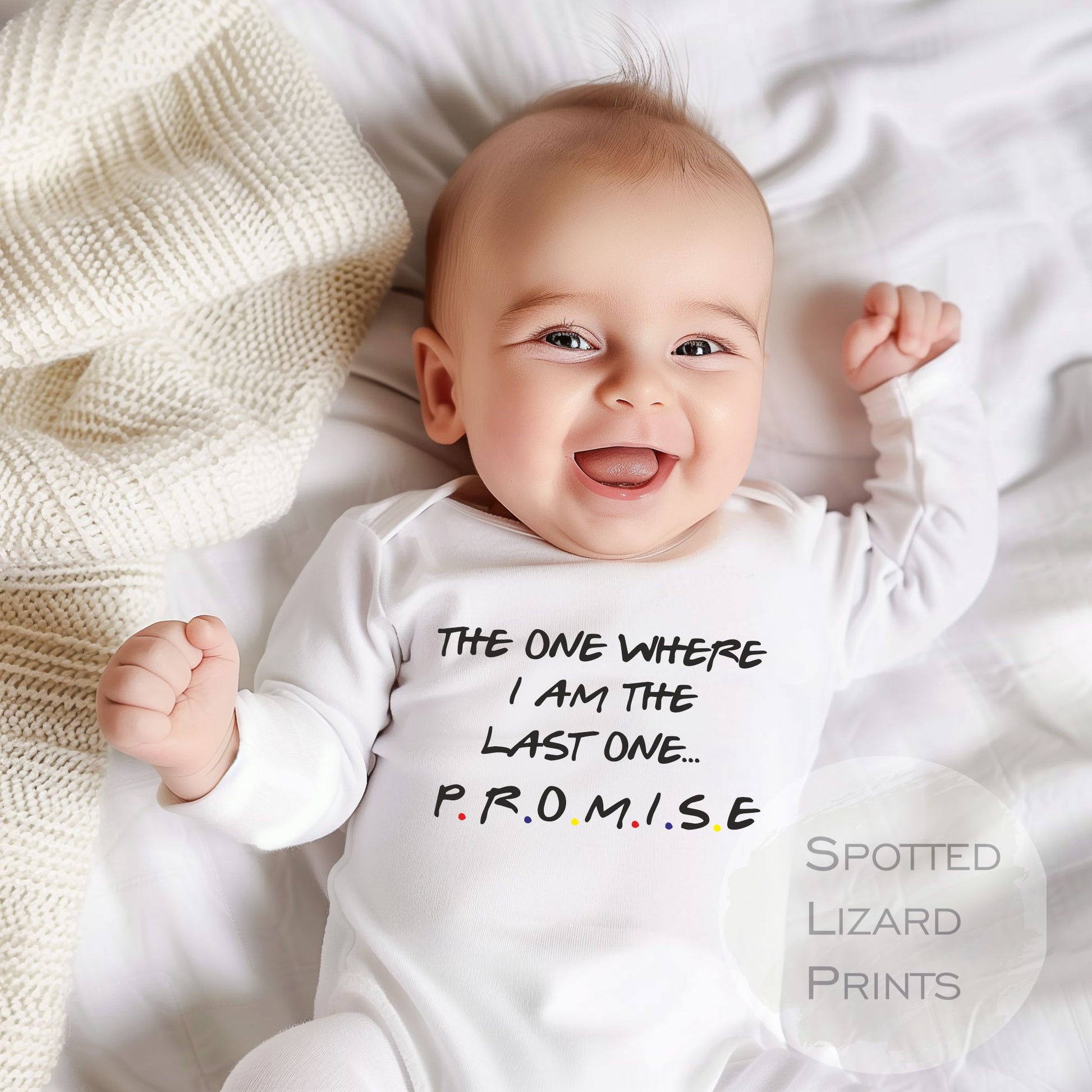 The One Where I Am The last one promise baby sleepsuit