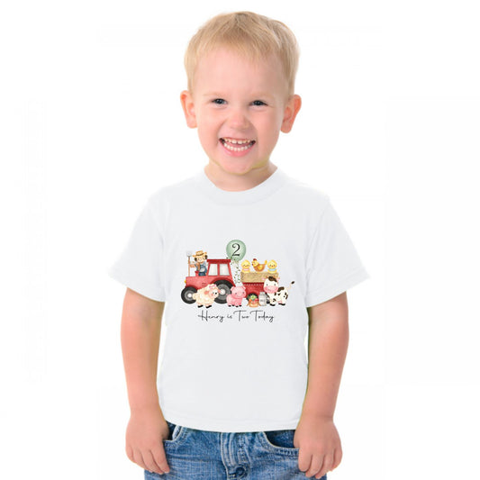 1st birthday personalised tractor T-Shirt