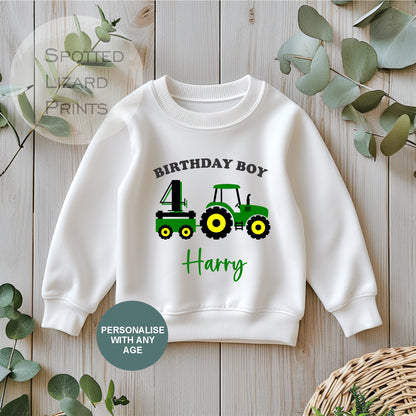 Personalised Tractor Birthday Sweatshirt, First Birthday Sweatshirt, Tractor Birthday - 1st Birthday Gifts - Birthday Boy Jumper any age