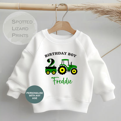 Personalised Tractor Birthday Sweatshirt, First Birthday Sweatshirt, Tractor Birthday - 1st Birthday Gifts - Birthday Boy Jumper any age