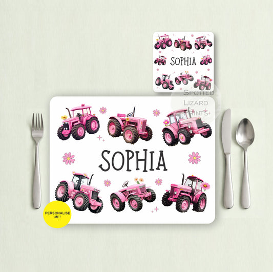 Gift for Kids - Personalised Placemat - Placemat and Coast set - Personalised Tableware - Personalised Coaster - 