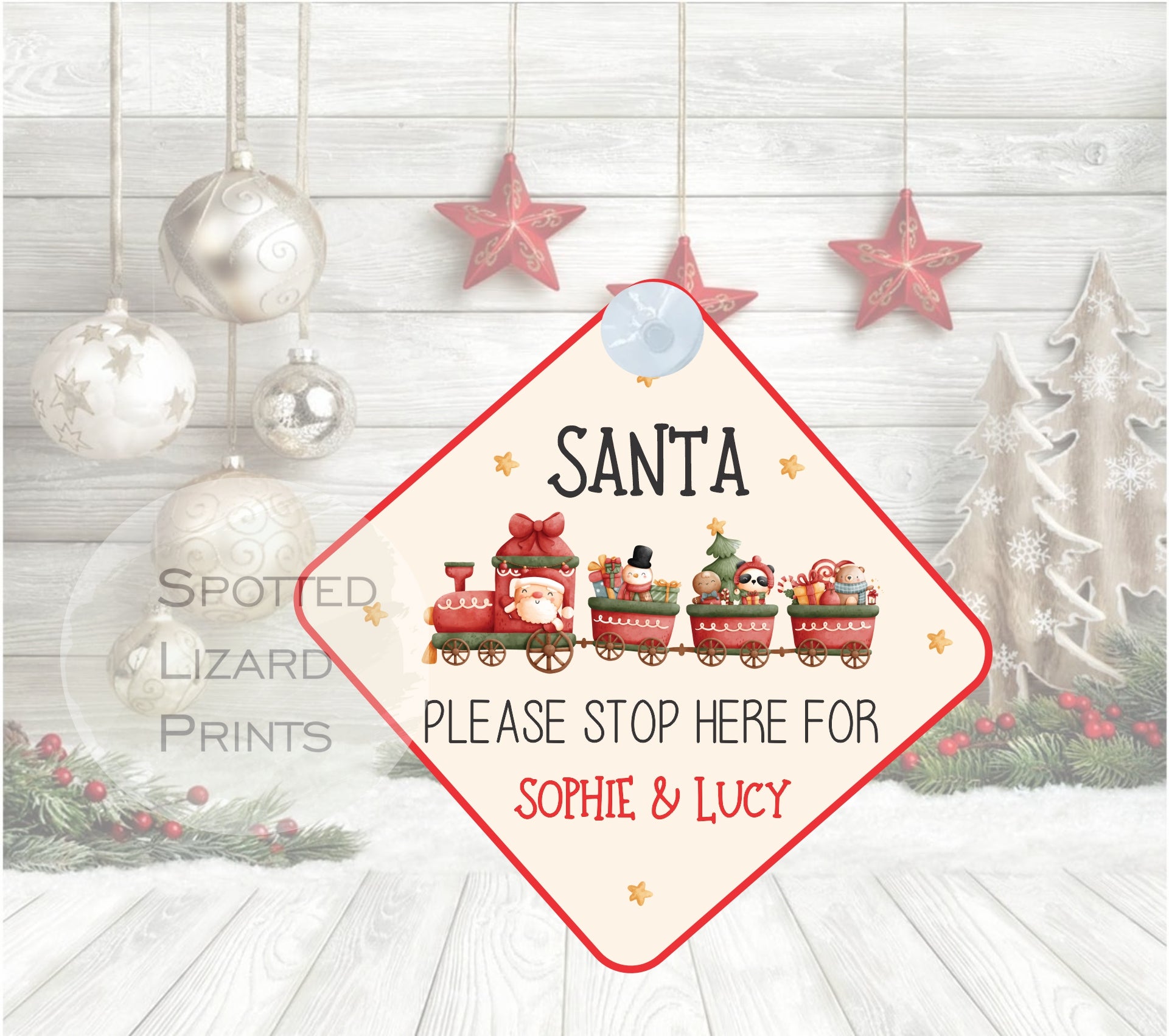 Santa stop here sign