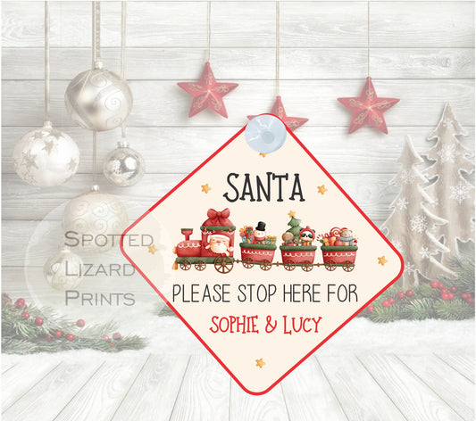 Santa stop here sign
