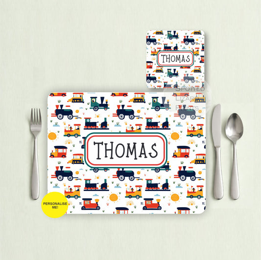 Gift for Kids - Personalised Placemat - Placemat and Coast set - Personalised Tableware - Personalised Coaster - 