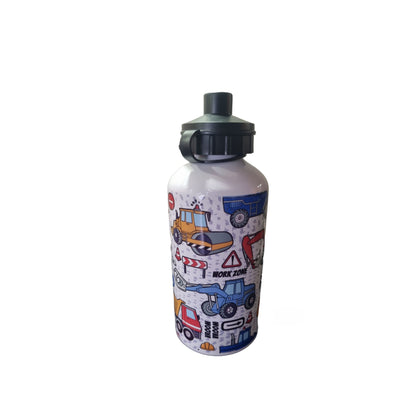 Personalised Water Bottle. Unique Hand printed Gift for Kids. Planets and Robots