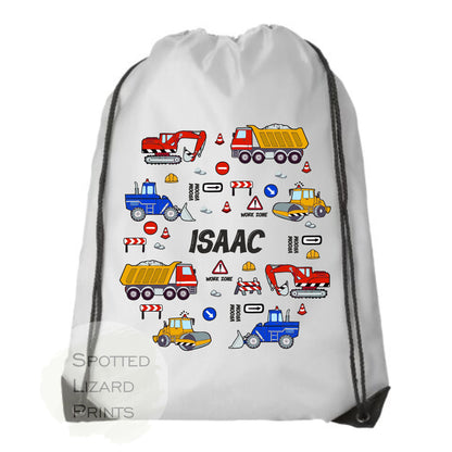 kids personalised drawstring bag