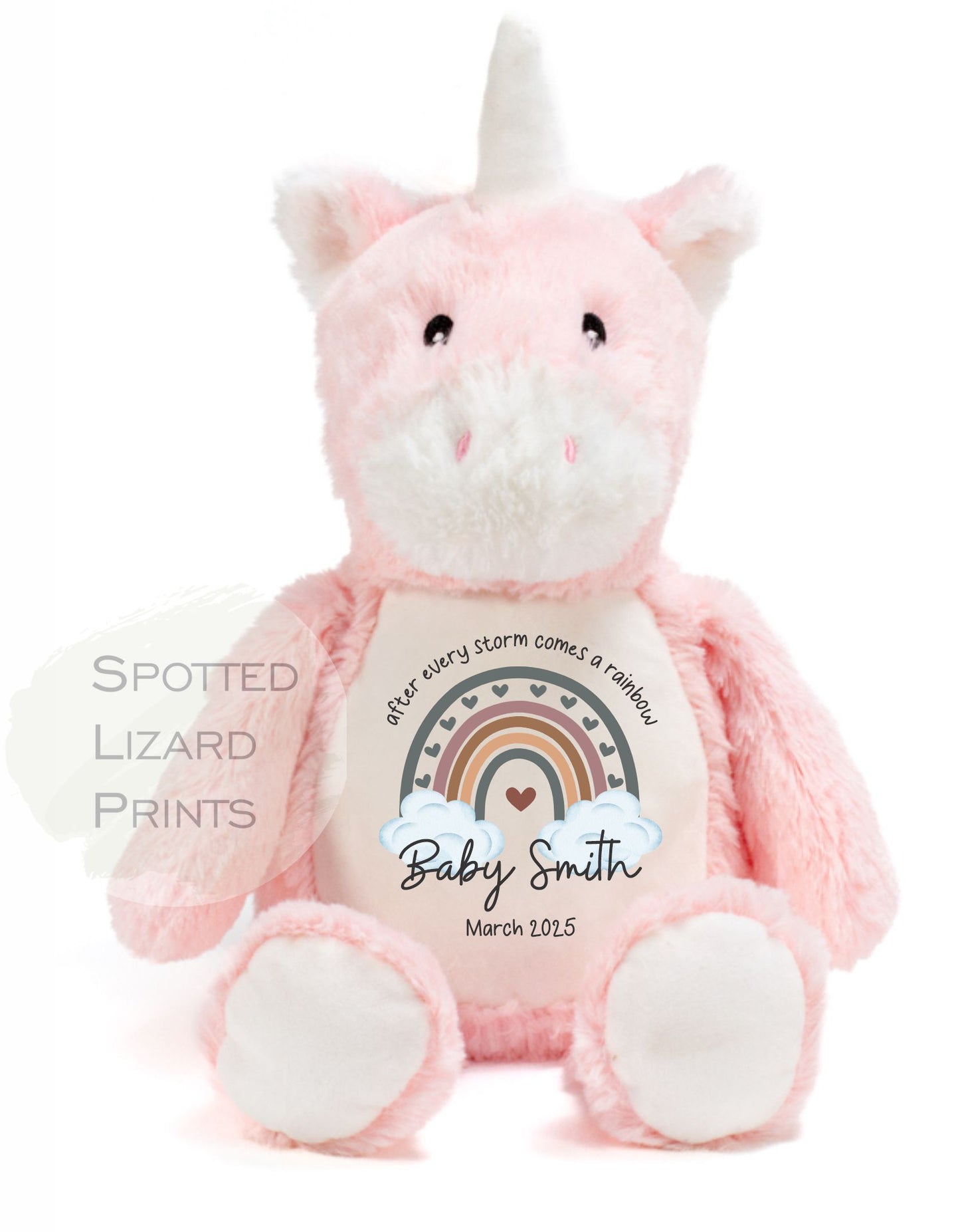 After Every Storm comes a rainbow Baby Teddy - IVF New baby arrival gift, new baby soft toy | miracle baby | rainbow baby