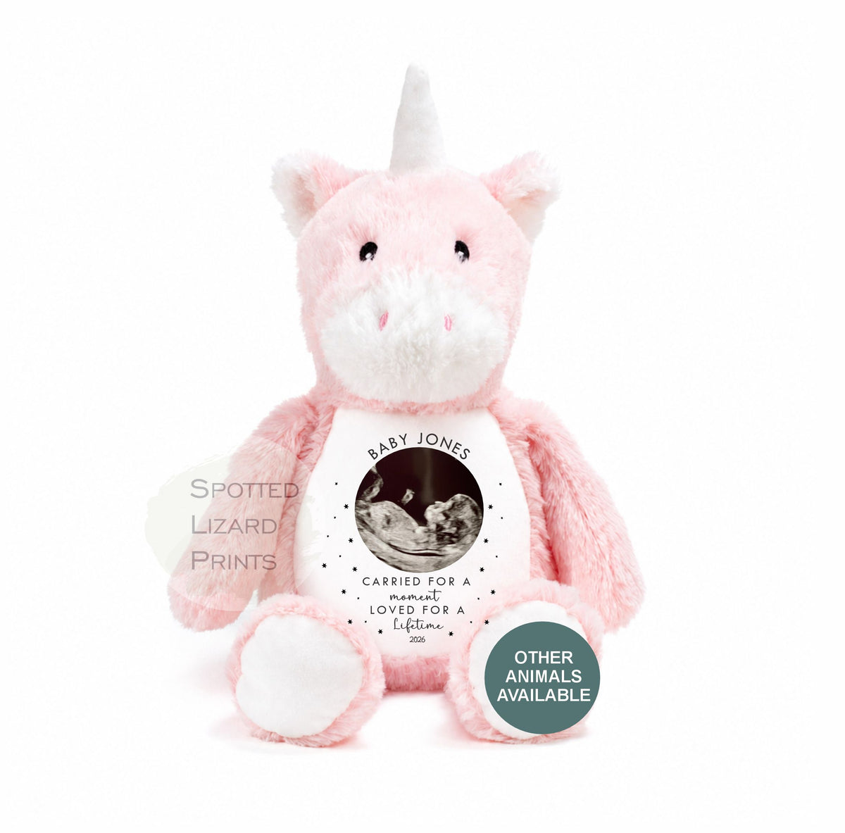 Personalised Baby Loss Memorial Teddy with Scan Photo, Baby Name, Miscarriage Keepsake, Pregnancy Loss Memorial Gift, Bereavement Gift