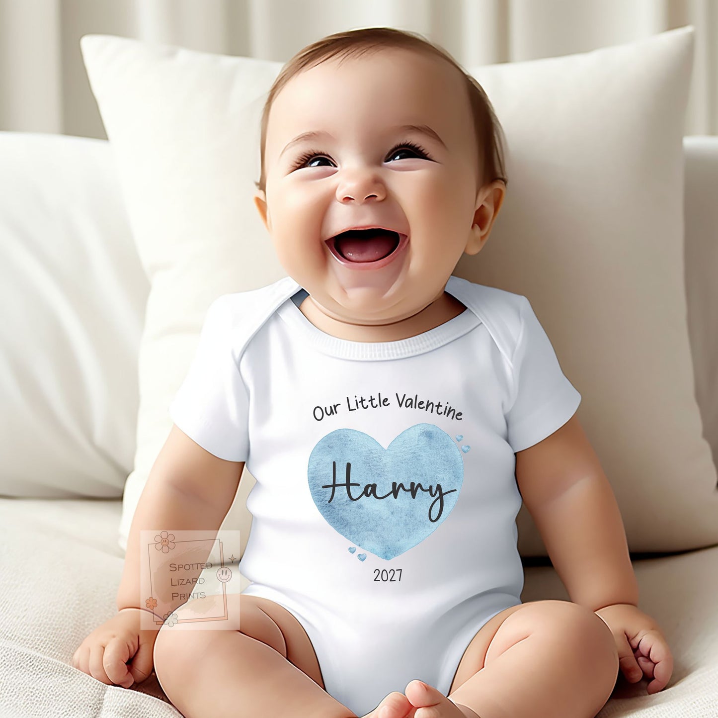 Personalised Our Little Valentine Baby Outfit, Custom Baby Bodysuit, First Valentine's Day Gift, Heart Name Romper, Baby Bib, Vest, T-Shirt