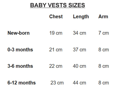 Winnie the Pooh clothing size chart