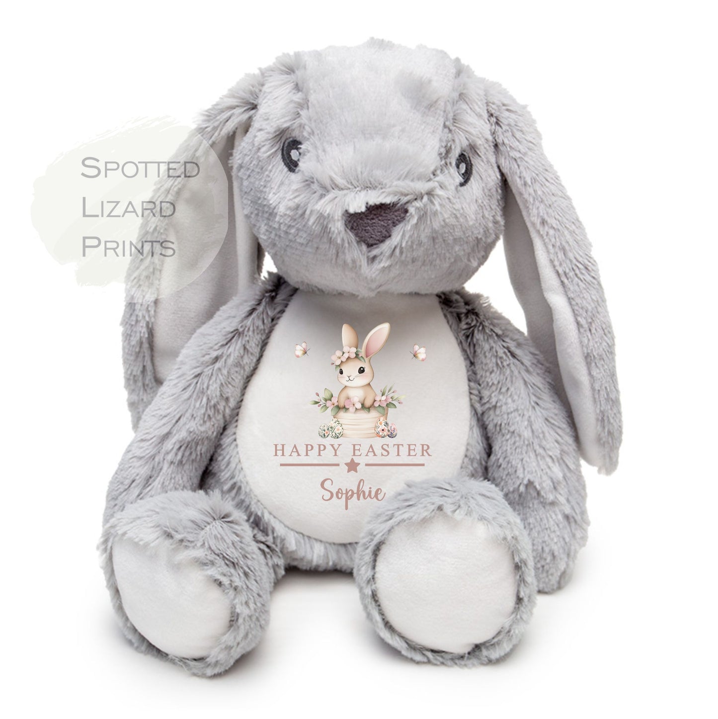 Personalised Happy Easter Bunny Soft Toy - First Easter Gift - First Easter Bunny - Baby Girl Baby Boy