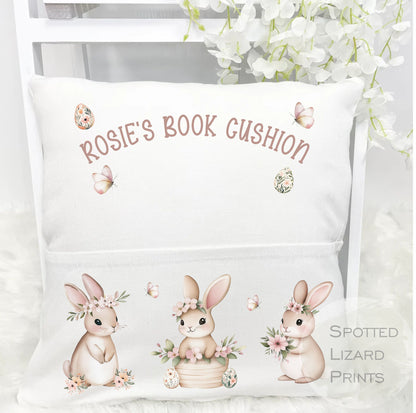 Personalised Easter Book Cushion, Easter Gift, Book Cushion