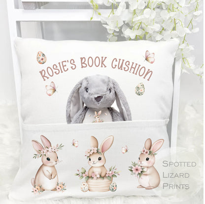 Personalised Easter Book Cushion, Easter Gift, Book Cushion