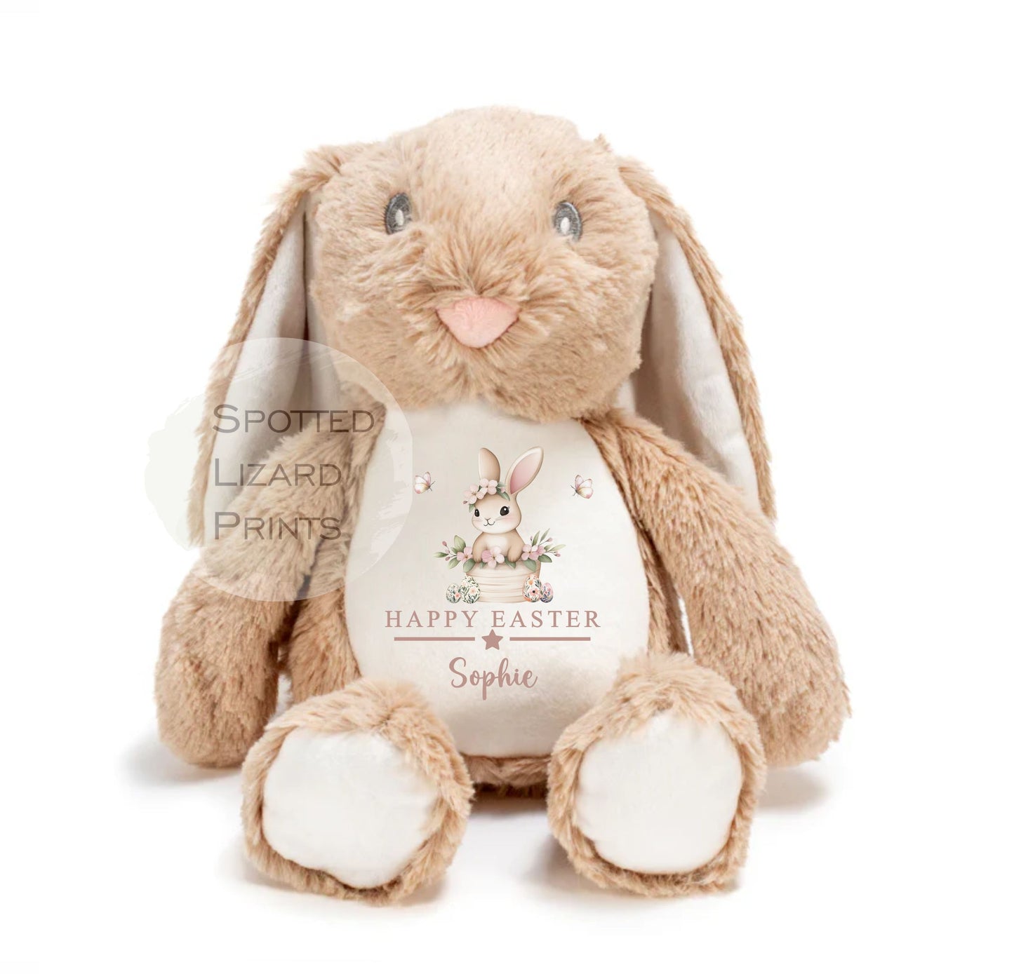 Personalised Happy Easter Bunny Soft Toy - First Easter Gift - First Easter Bunny - Baby Girl Baby Boy
