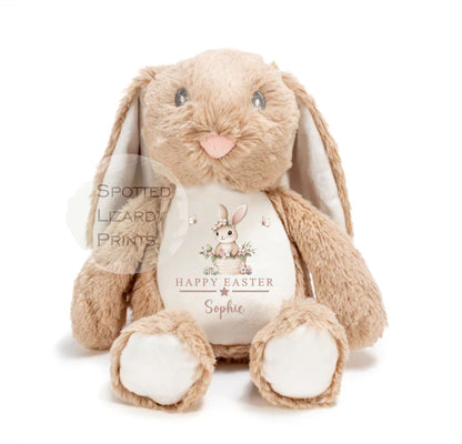 Personalised Happy Easter Bunny Soft Toy - First Easter Gift - First Easter Bunny - Baby Girl Baby Boy