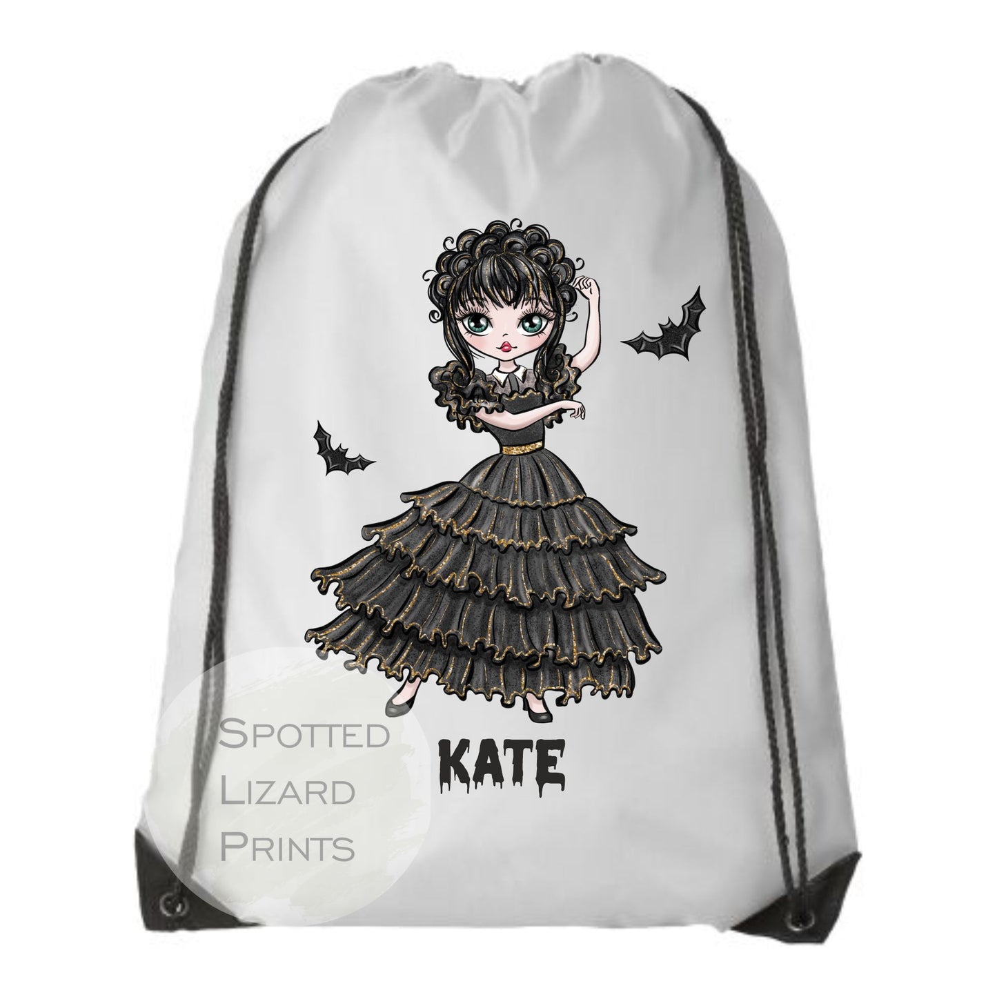 Wednesday Addams Drawstring Bag