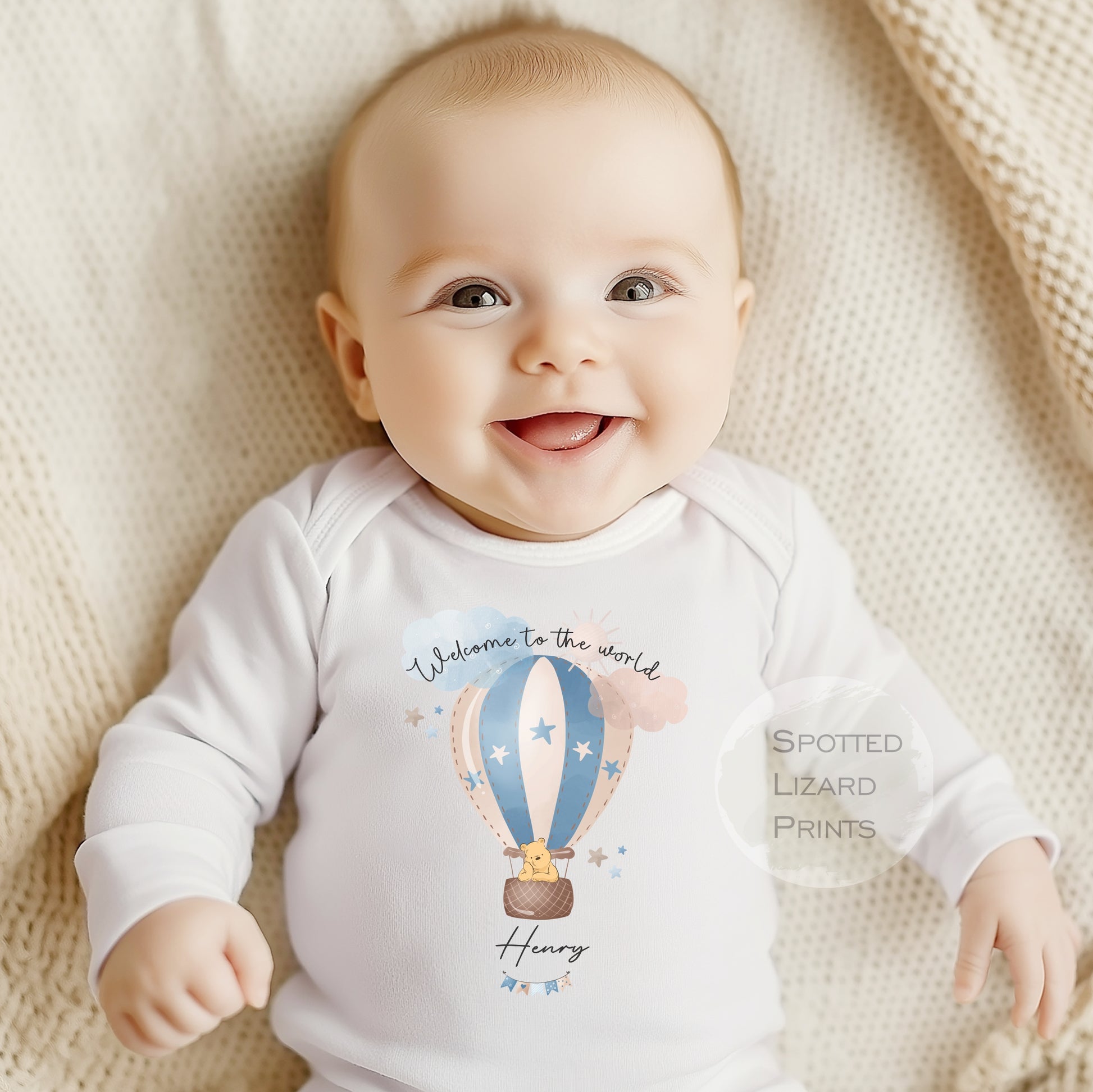 Personalised New Baby Outfit, Coming Home outfit, Baby Announcement Rompersuit or Vest -  WP Balloon