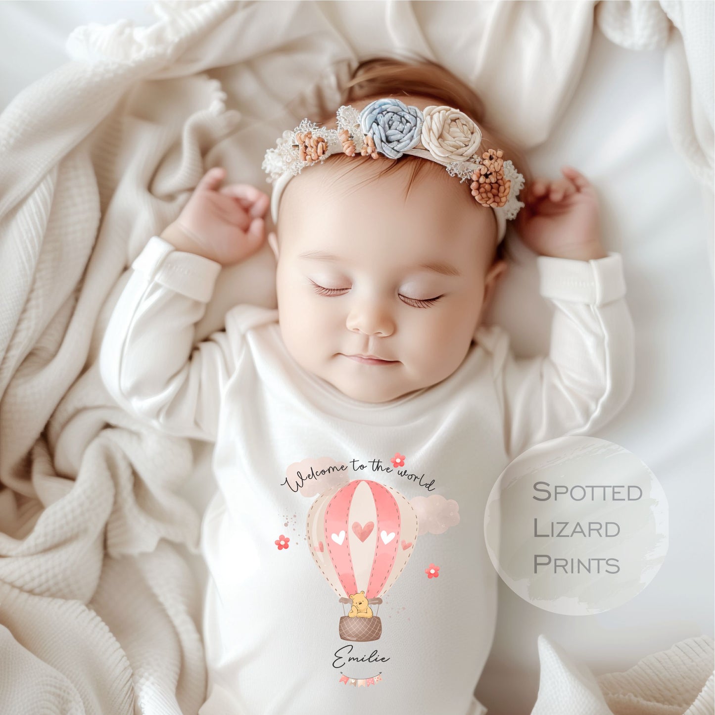 Personalised New Baby Outfit, Coming Home outfit, Baby Announcement Rompersuit or Vest -  WP Balloon