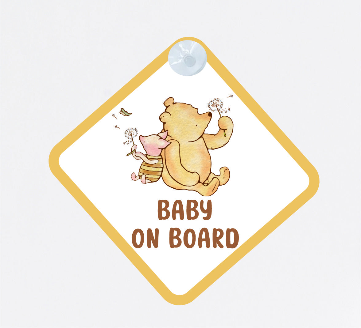 Winnie the Pooh and piglet car sign