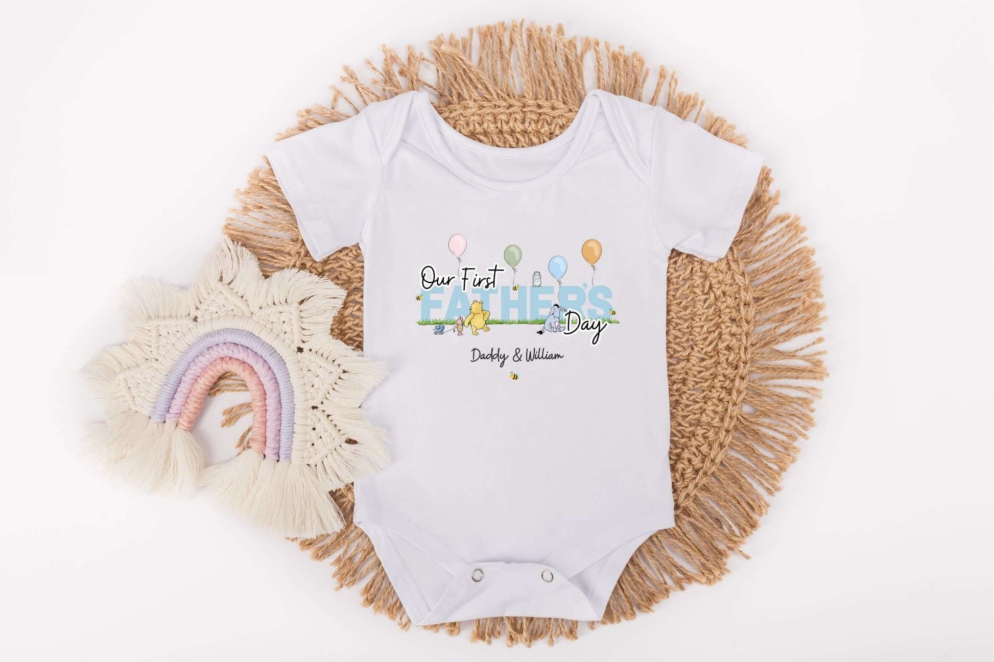 personalised baby vest for our first fathers day together