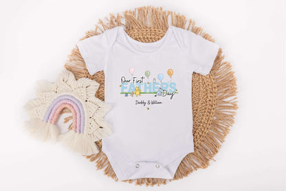 personalised baby vest for our first fathers day together