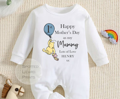 Winnie the Pooh personalised Baby rompersuit