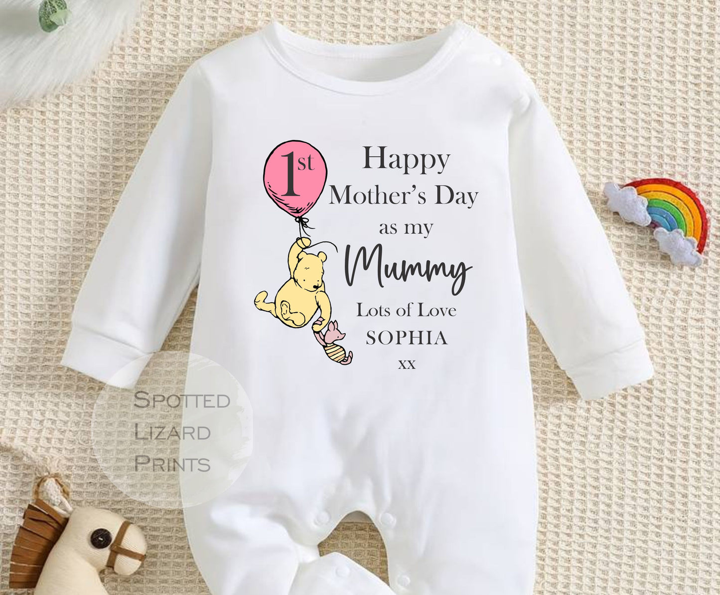 winnie the pooh personalised my first mothers day Baby clothing