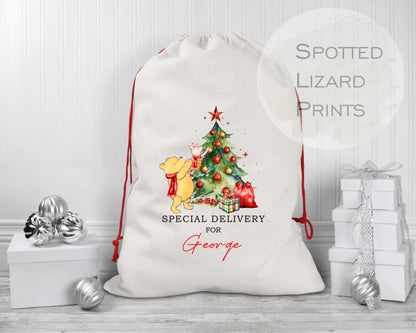 Winnie the Pooh personalised Santa sack