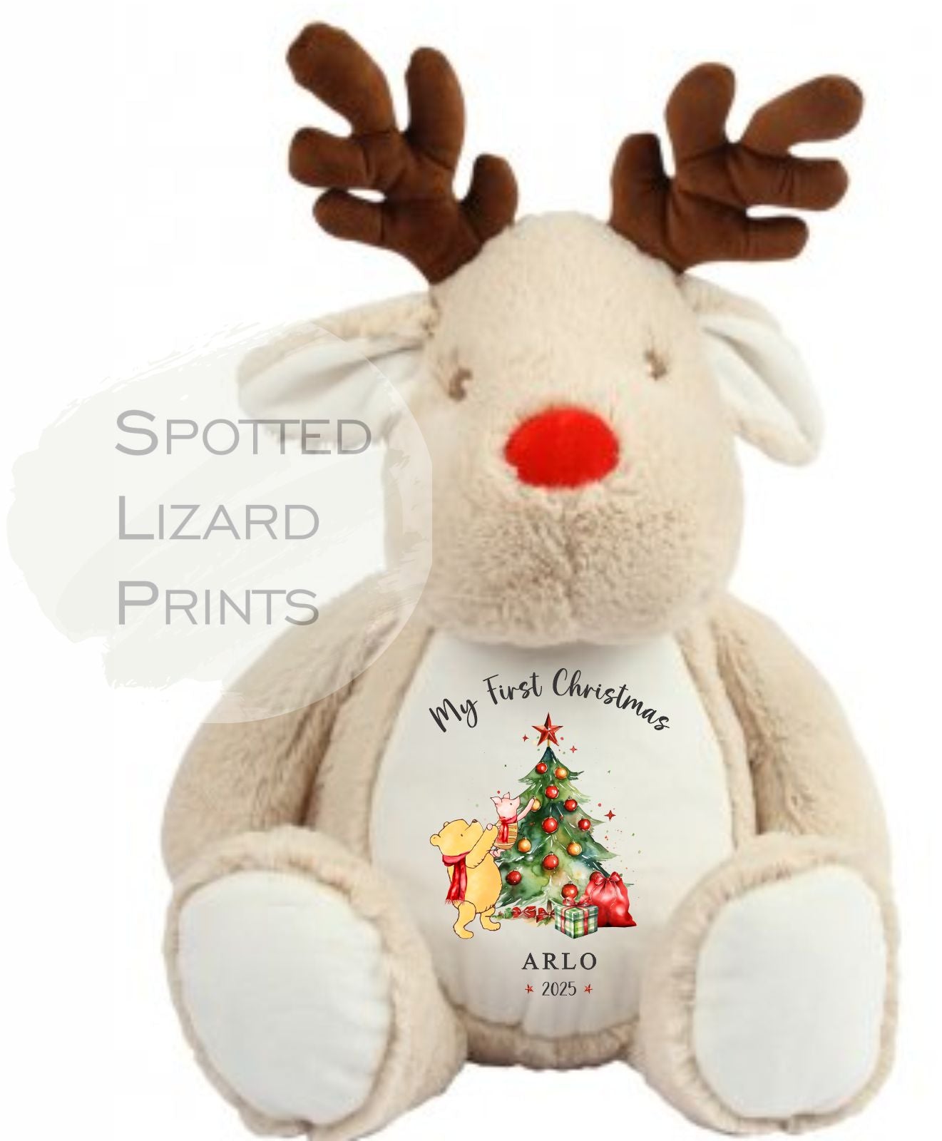 Personalised First Christmas Reindeer Teddy