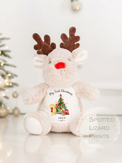 Personalised First Christmas Reindeer Teddy