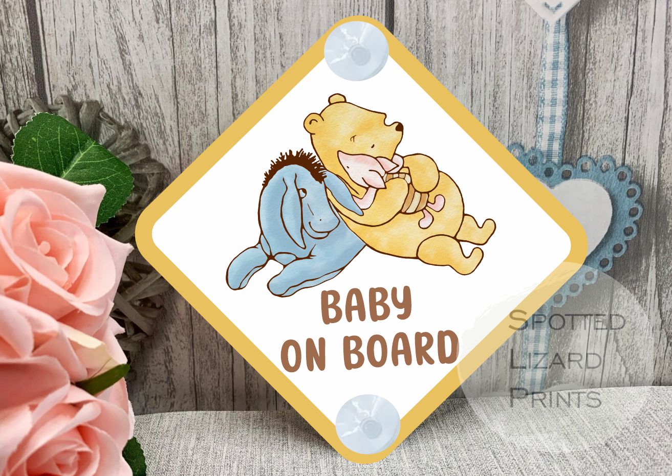 Winnie the pooh Baby on board car sign