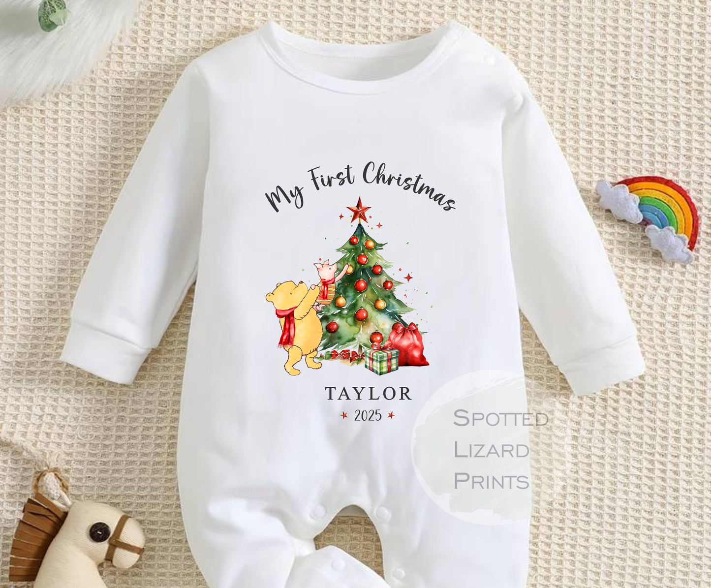 My first Christmas personalised sleepsuit