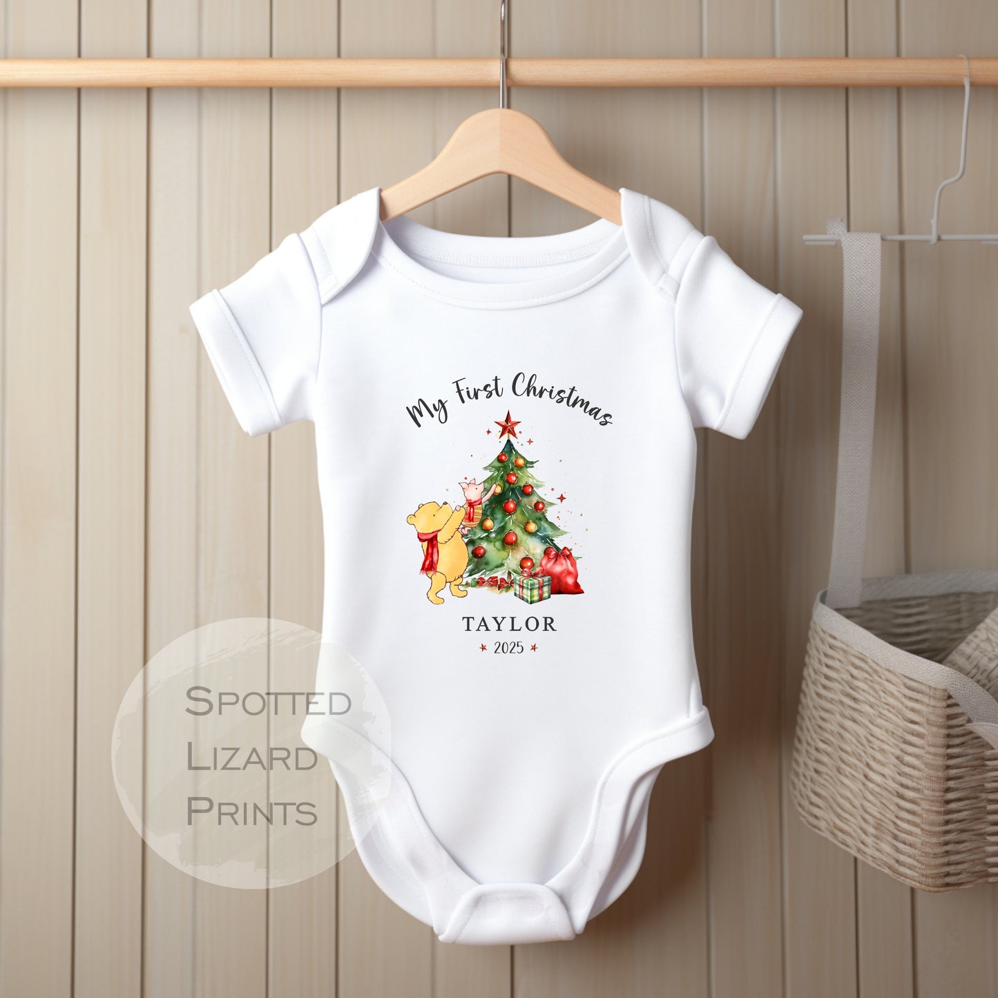 My first Christmas personalised Baby vest