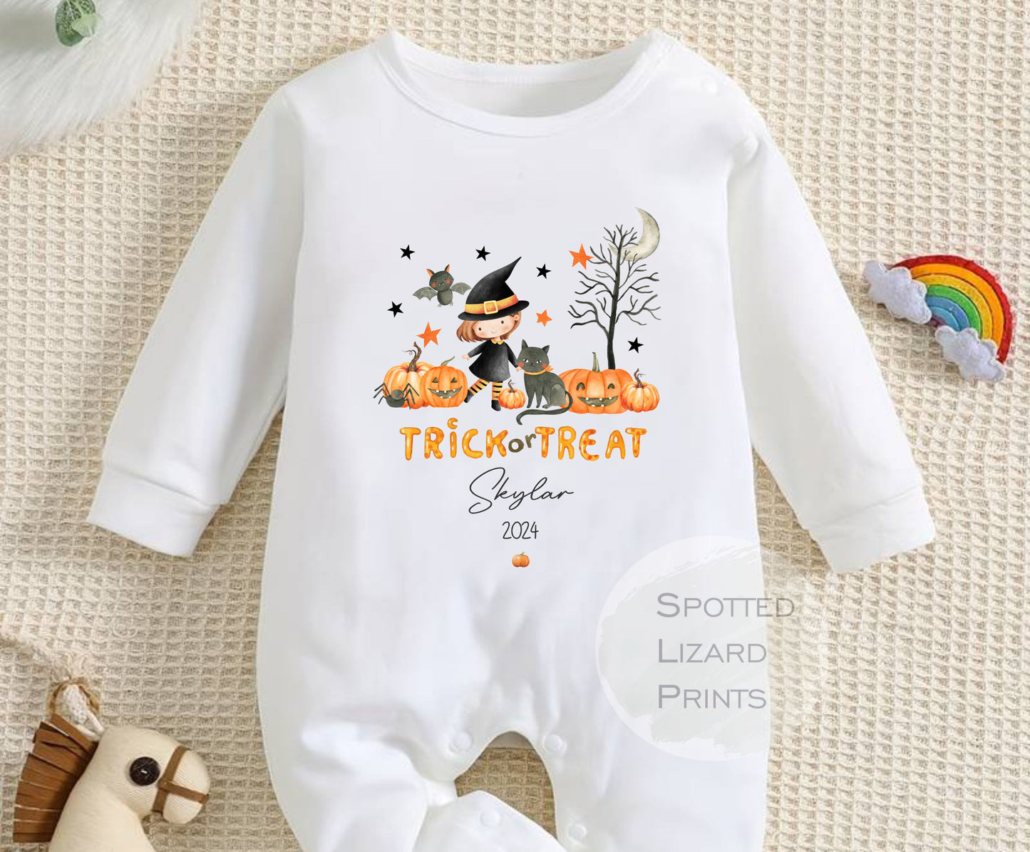 My first Halloween personalised Baby clothing Gift set