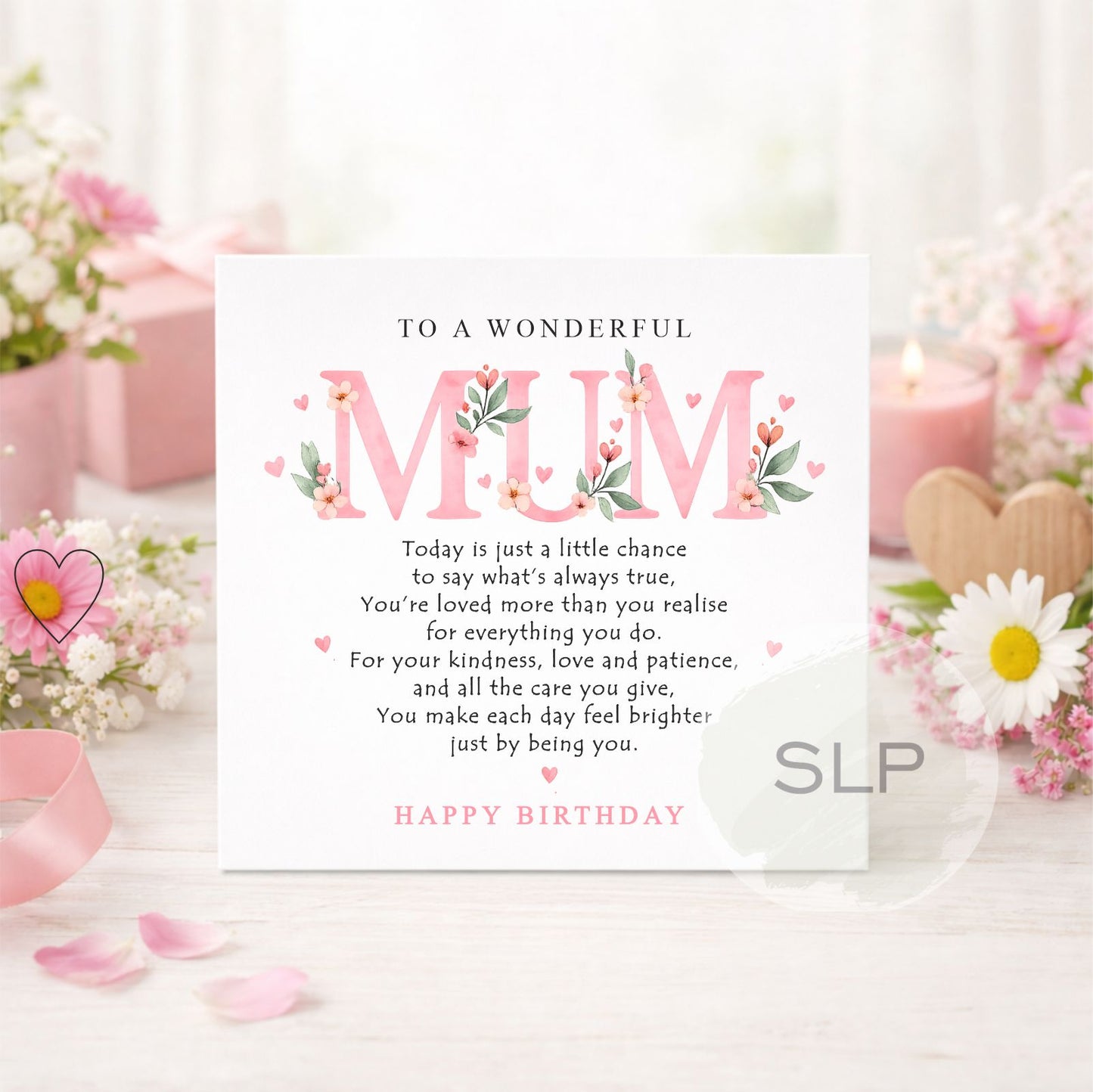 Mum Birthday Card | Beautiful Floral Mum Birthday Card | Happy Birthday Mum Card | Sentimental Mum Birthday Card | Birthday Card for Mum