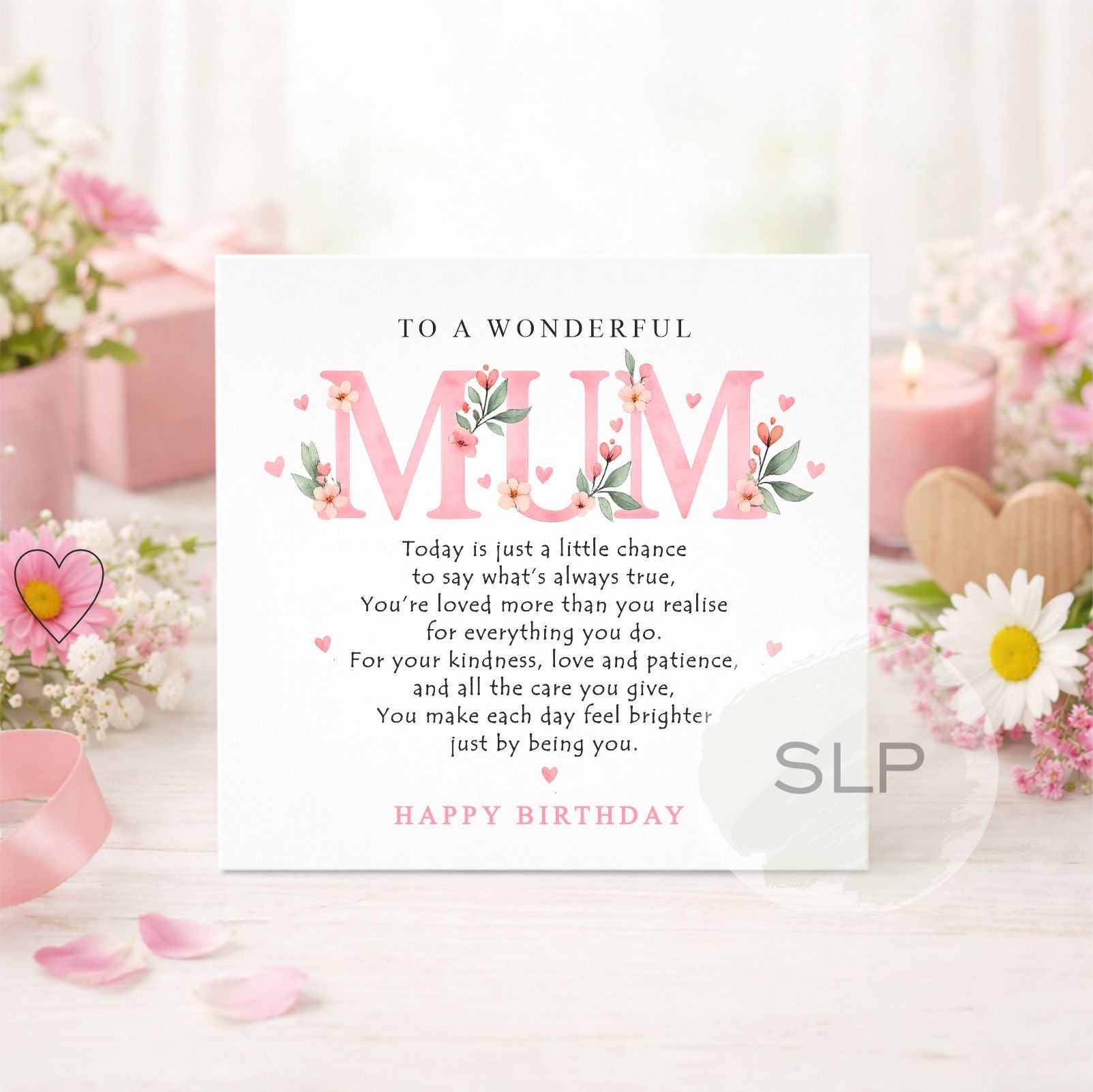 Mum Birthday Card | Beautiful Floral Mum Birthday Card | Happy Birthday Mum Card | Sentimental Mum Birthday Card | Birthday Card for Mum