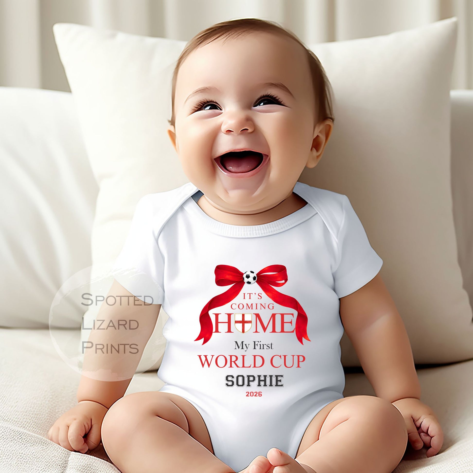 Personalised My First World Cup It's Coming Home 2026, England Football, Come On England l Babygrow Bodysuit Vest T-shirt, Kids Baby Toddler