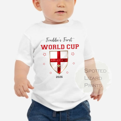 Personalised My First World Cup It's Coming Home 2026, England Football, Come On England l Babygrow Bodysuit Vest T-shirt, Kids Baby Toddler