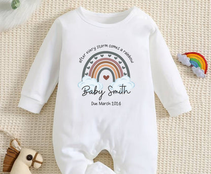 IVF after every storm comes a rainbow baby rompersuit