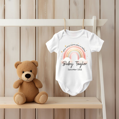 after every storm comes a rainbow personalised baby clothing