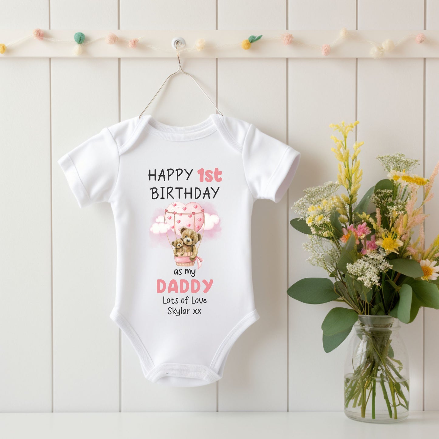 first birthday Daddy personalised Baby vest