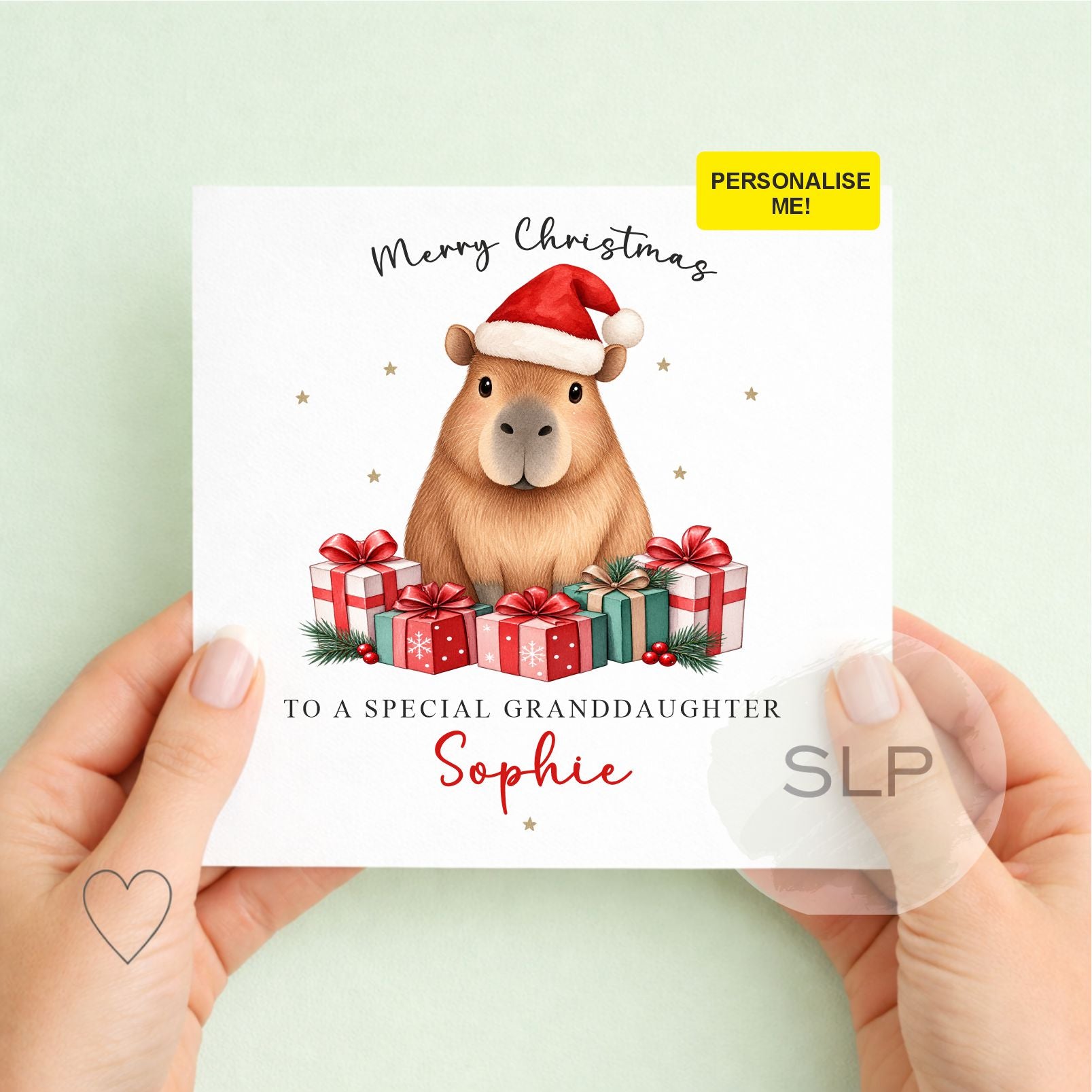 Personalised Capybara Christmas Card